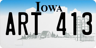 IA license plate ART413