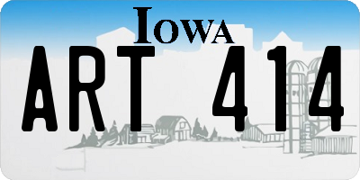 IA license plate ART414