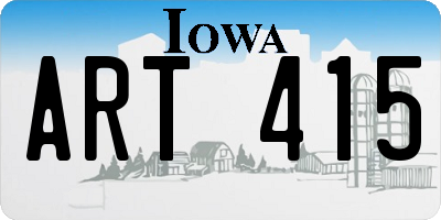 IA license plate ART415