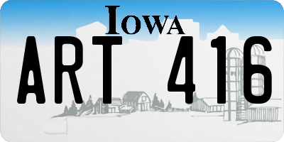 IA license plate ART416