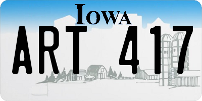 IA license plate ART417