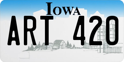 IA license plate ART420