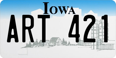 IA license plate ART421