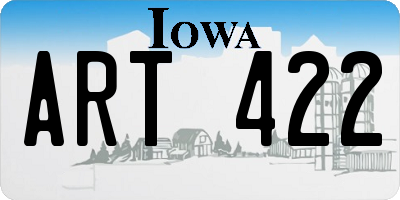 IA license plate ART422