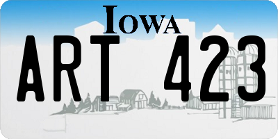 IA license plate ART423