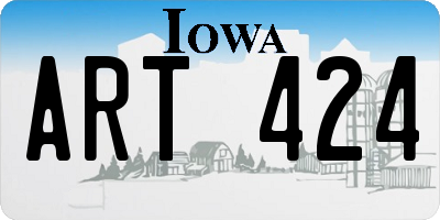 IA license plate ART424