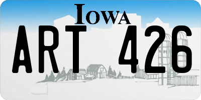 IA license plate ART426