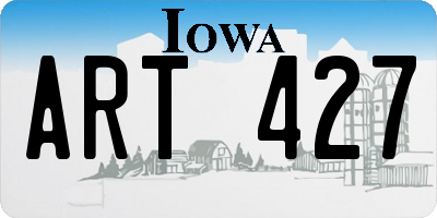 IA license plate ART427