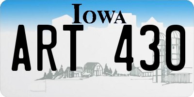 IA license plate ART430