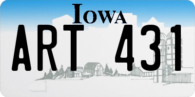 IA license plate ART431