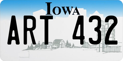 IA license plate ART432