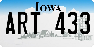 IA license plate ART433