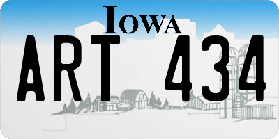 IA license plate ART434