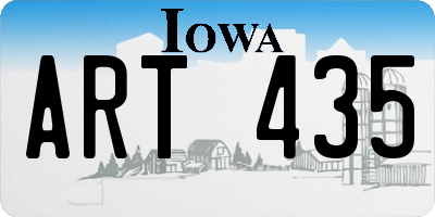 IA license plate ART435