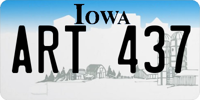 IA license plate ART437