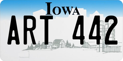 IA license plate ART442