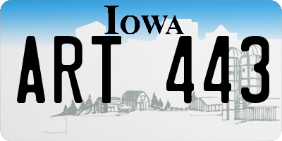 IA license plate ART443