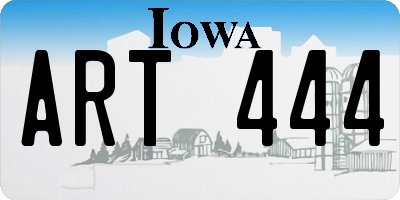 IA license plate ART444