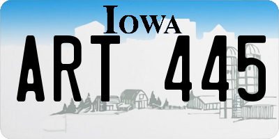 IA license plate ART445
