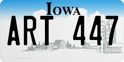 IA license plate ART447