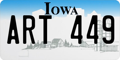 IA license plate ART449