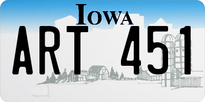 IA license plate ART451