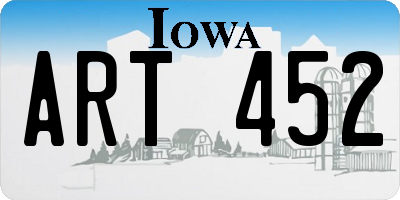 IA license plate ART452