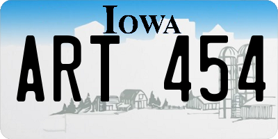 IA license plate ART454