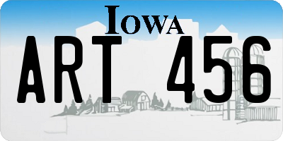 IA license plate ART456