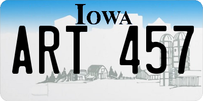 IA license plate ART457