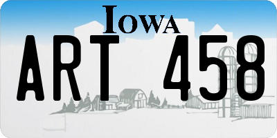 IA license plate ART458