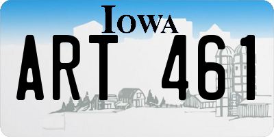 IA license plate ART461