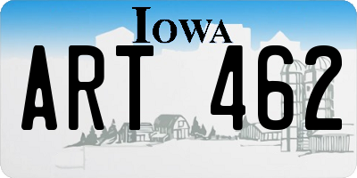 IA license plate ART462