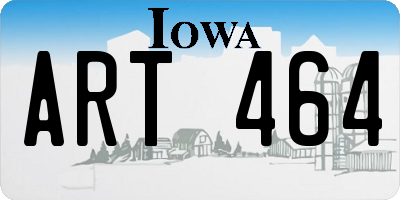 IA license plate ART464