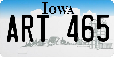 IA license plate ART465