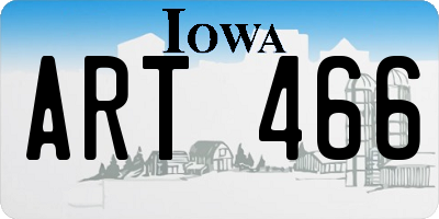 IA license plate ART466