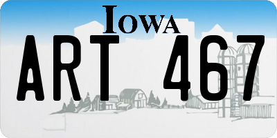 IA license plate ART467