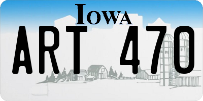 IA license plate ART470