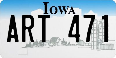 IA license plate ART471