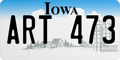 IA license plate ART473