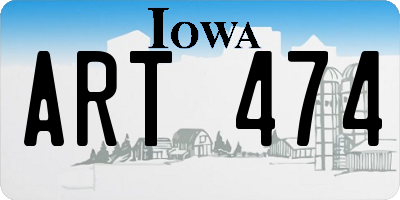 IA license plate ART474