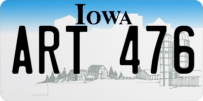 IA license plate ART476