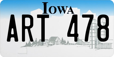 IA license plate ART478