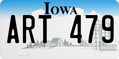 IA license plate ART479