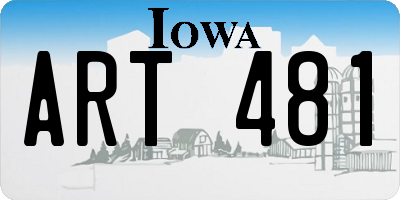 IA license plate ART481