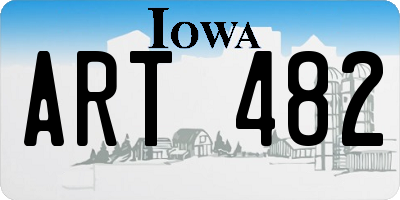 IA license plate ART482