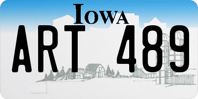IA license plate ART489