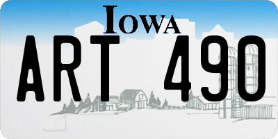 IA license plate ART490