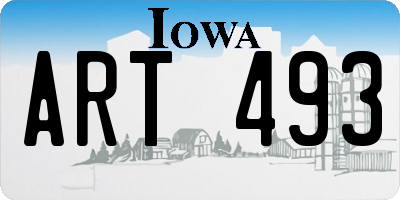 IA license plate ART493