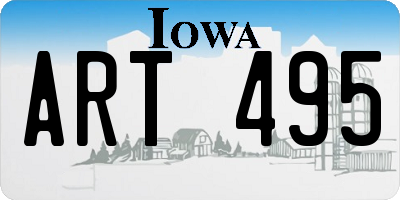IA license plate ART495
